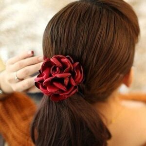 Elegant Pink Flower Hair Tie